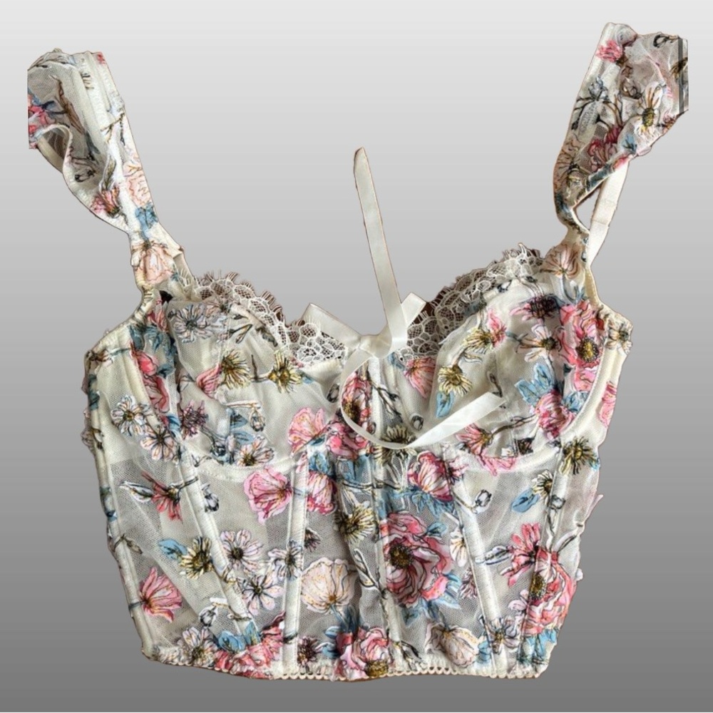 Victoria Secrets Lace Cap-Sleeve Corset Top New Small - Picture 10 of 13